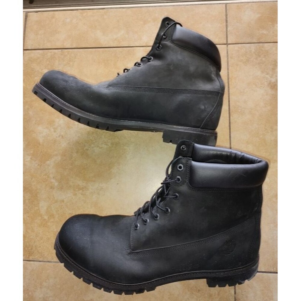 Men's Waterproof PrimaLoft 400 Timberland Black Genuine Leather Boots Size 18 M